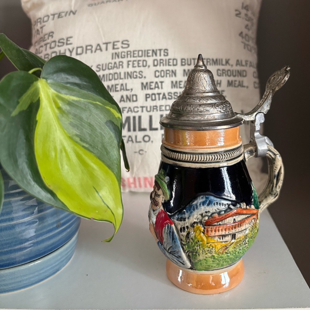 Vintage short beer stein.